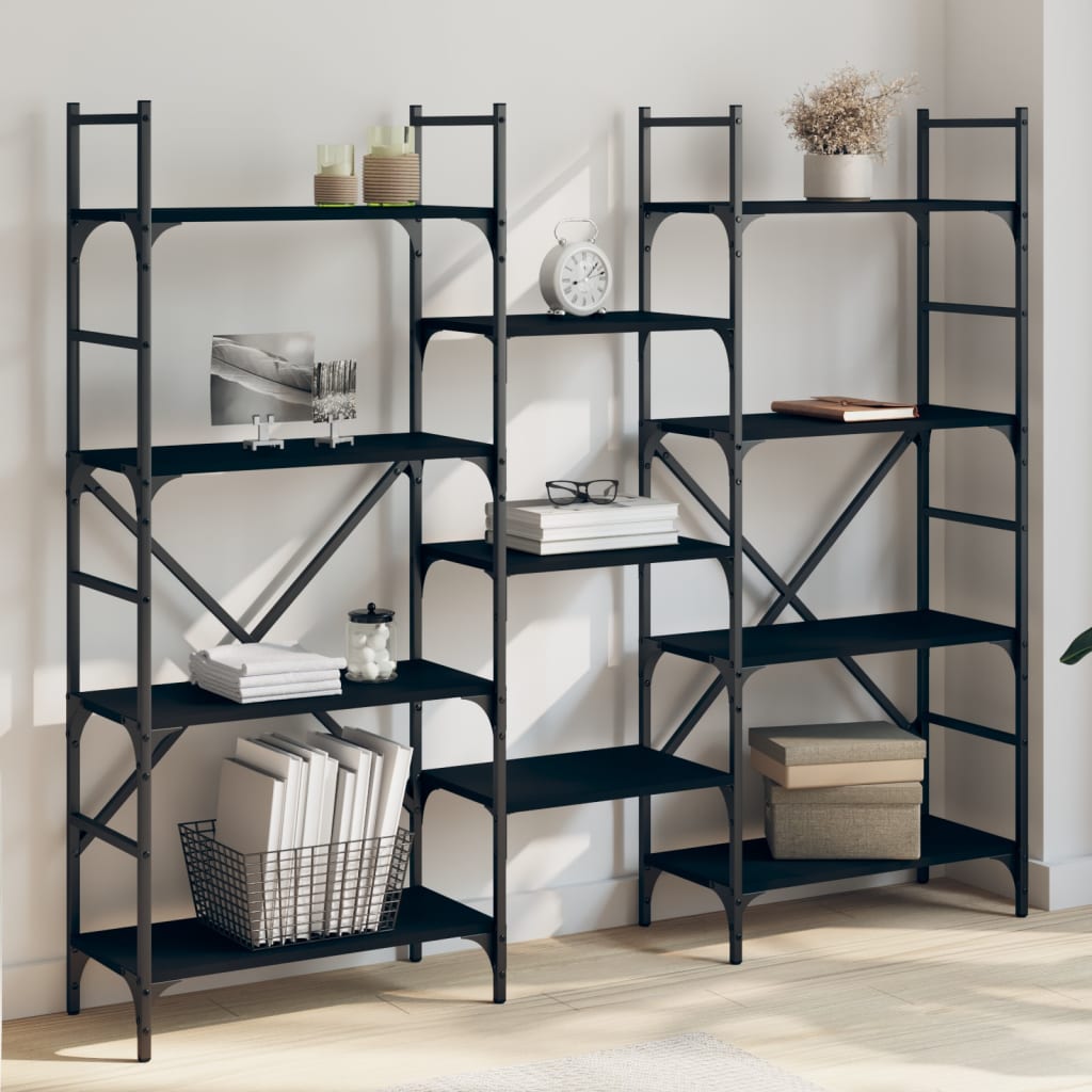 Bookshelf Black 160x28.5x136.5 cm Wood Material