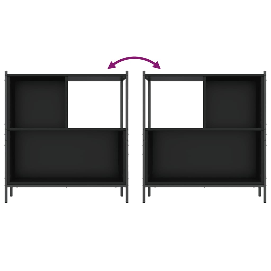 Bookshelf Black 72x28x77.5 cm Wood Material