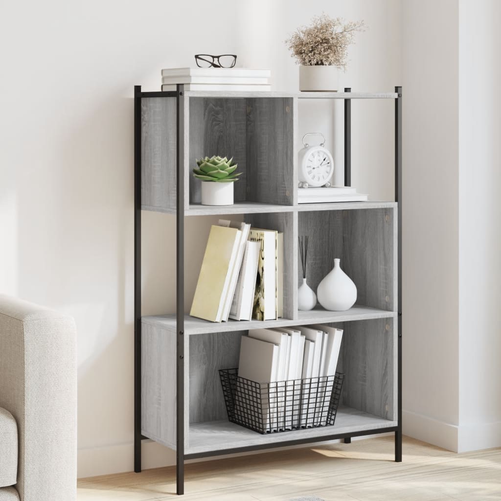 Bookshelf Gray Sonoma 72x28x109 cm Wood Material