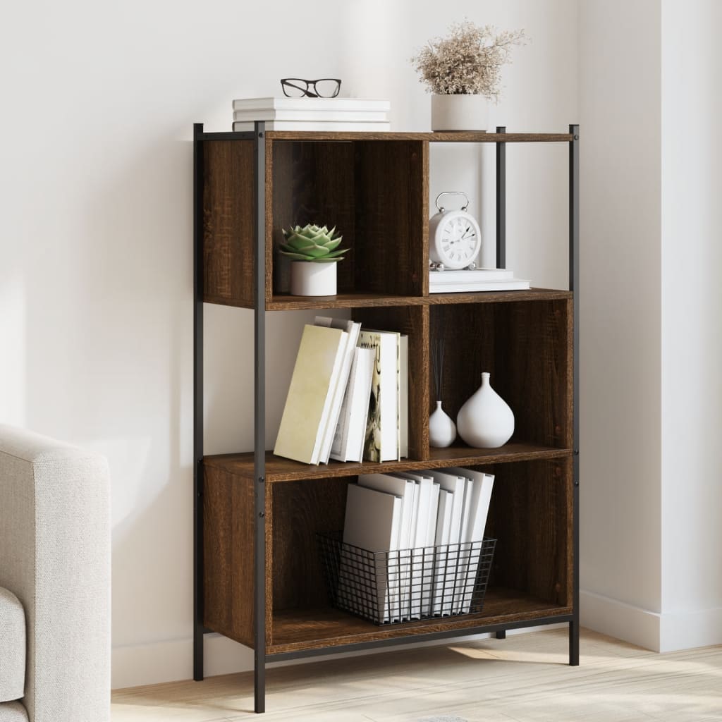 Bookshelf Brown Oak Look 72x28x109 cm Wood Material