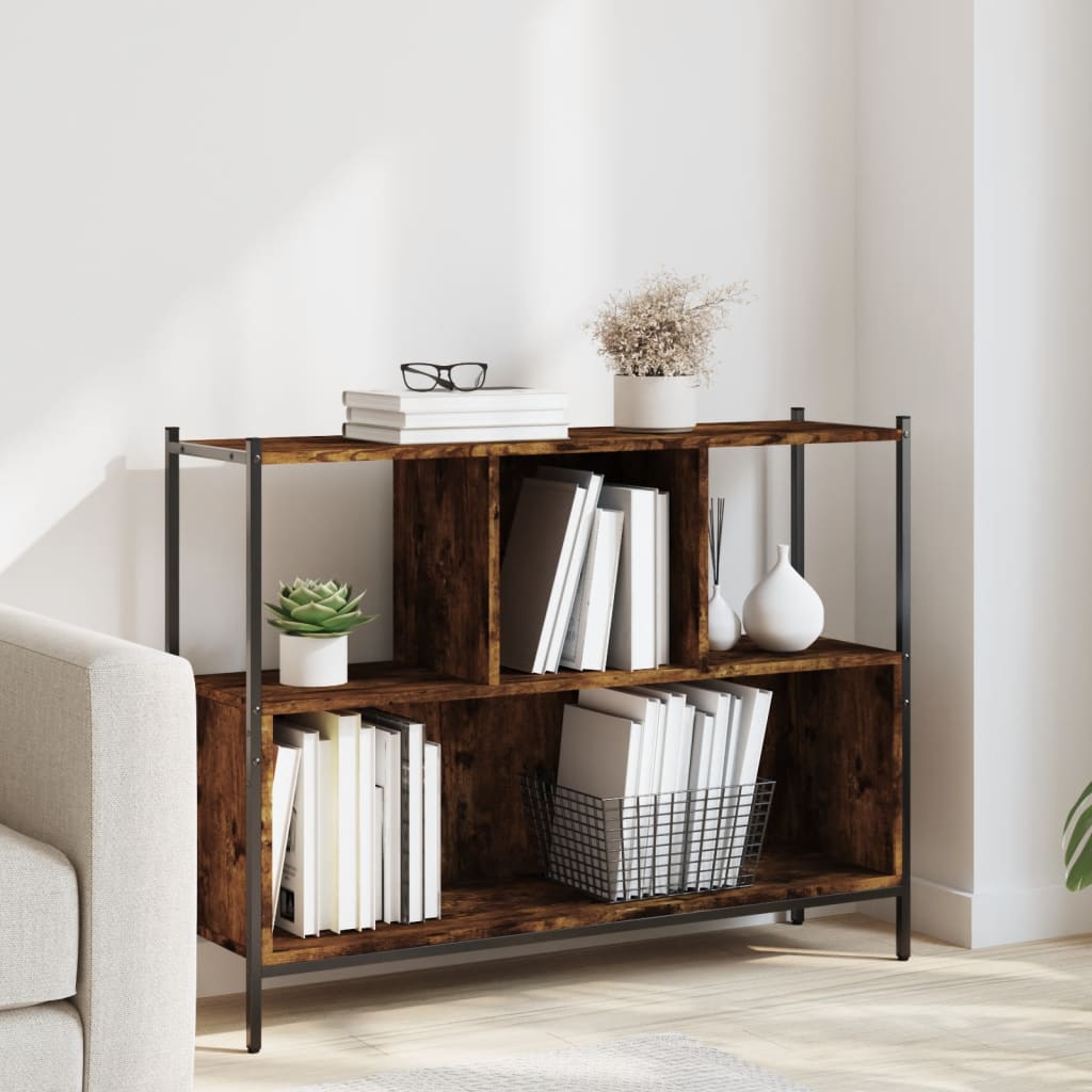 Bookshelf Smoked Oak 102x28x77.5 cm Wood Material