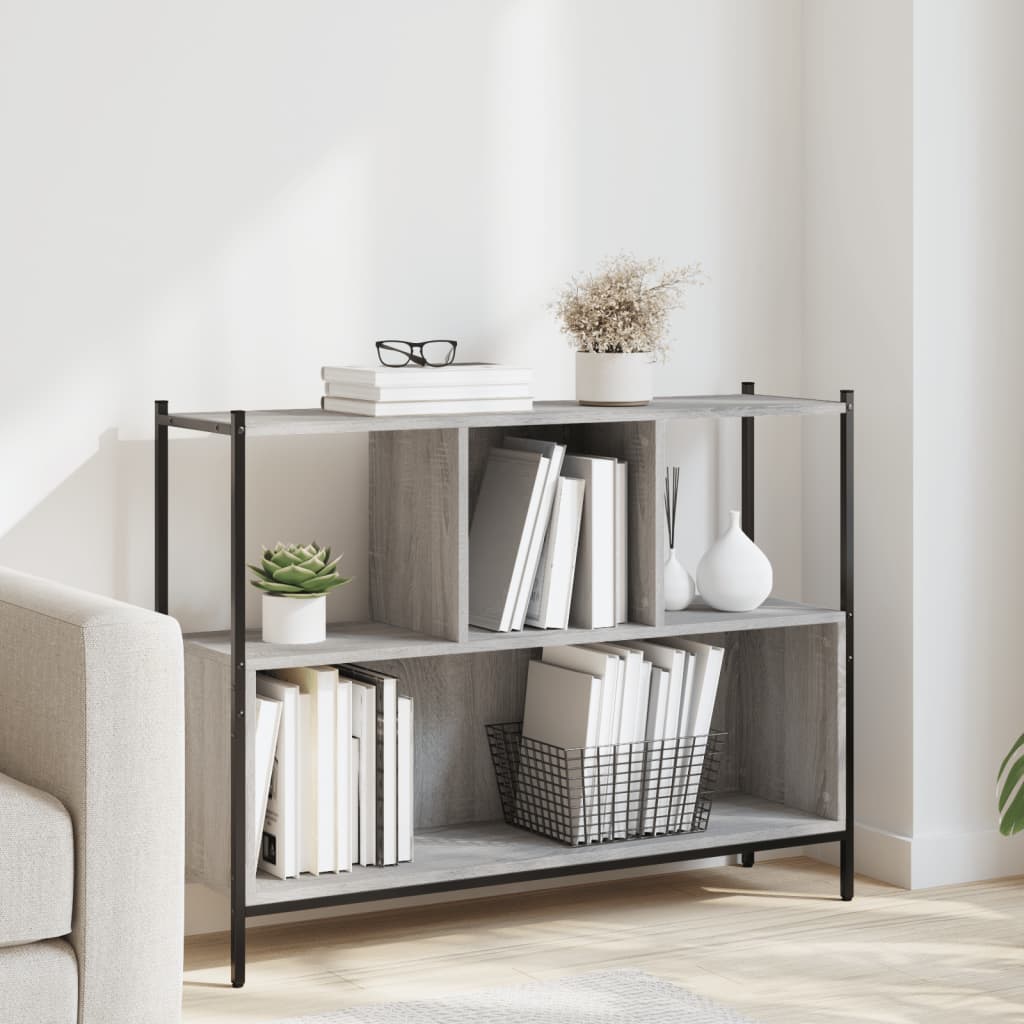 Bookshelf Gray Sonoma 102x28x77.5 cm Wood Material