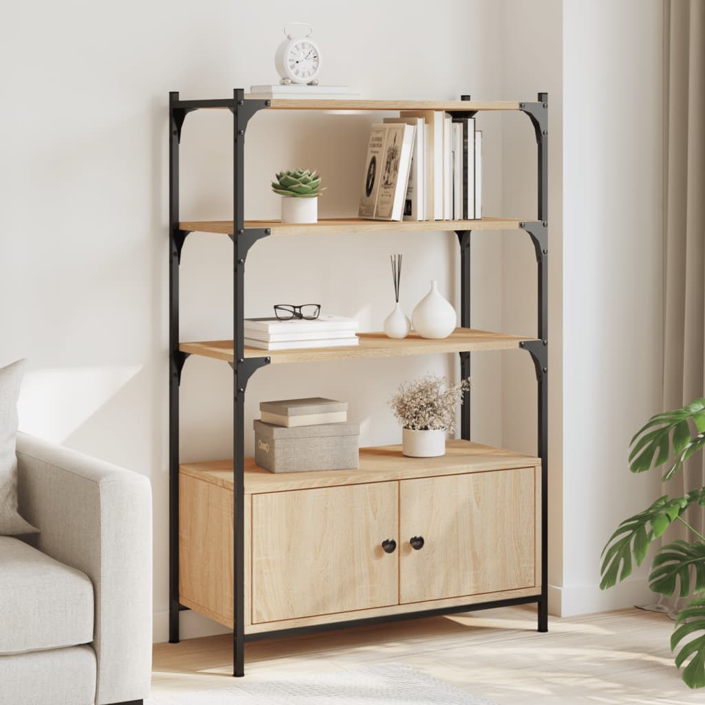 Bookcase 3 shelves Sonoma oak 70x30x109.5 cm wood material