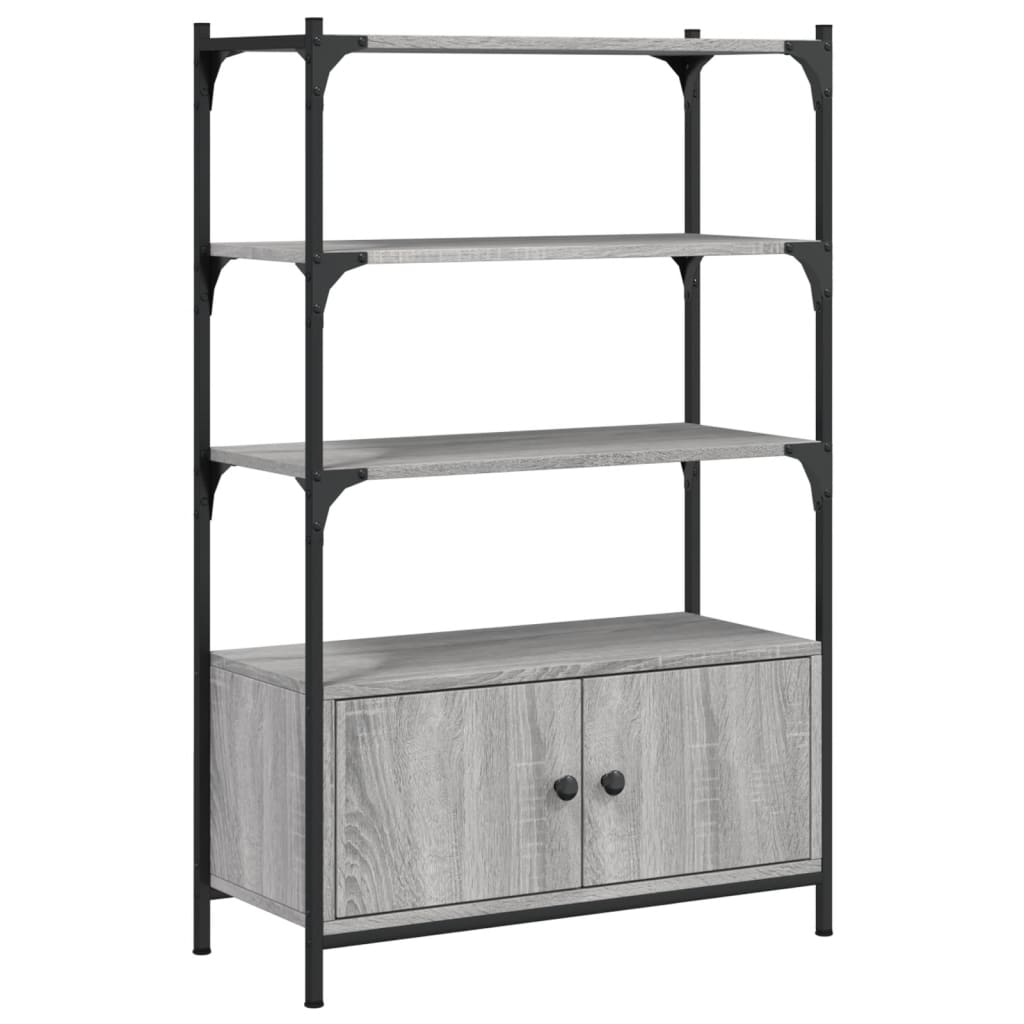 Bookcase 3 Compartments Grey Sonoma 70x30x109.5 cm Wood Material