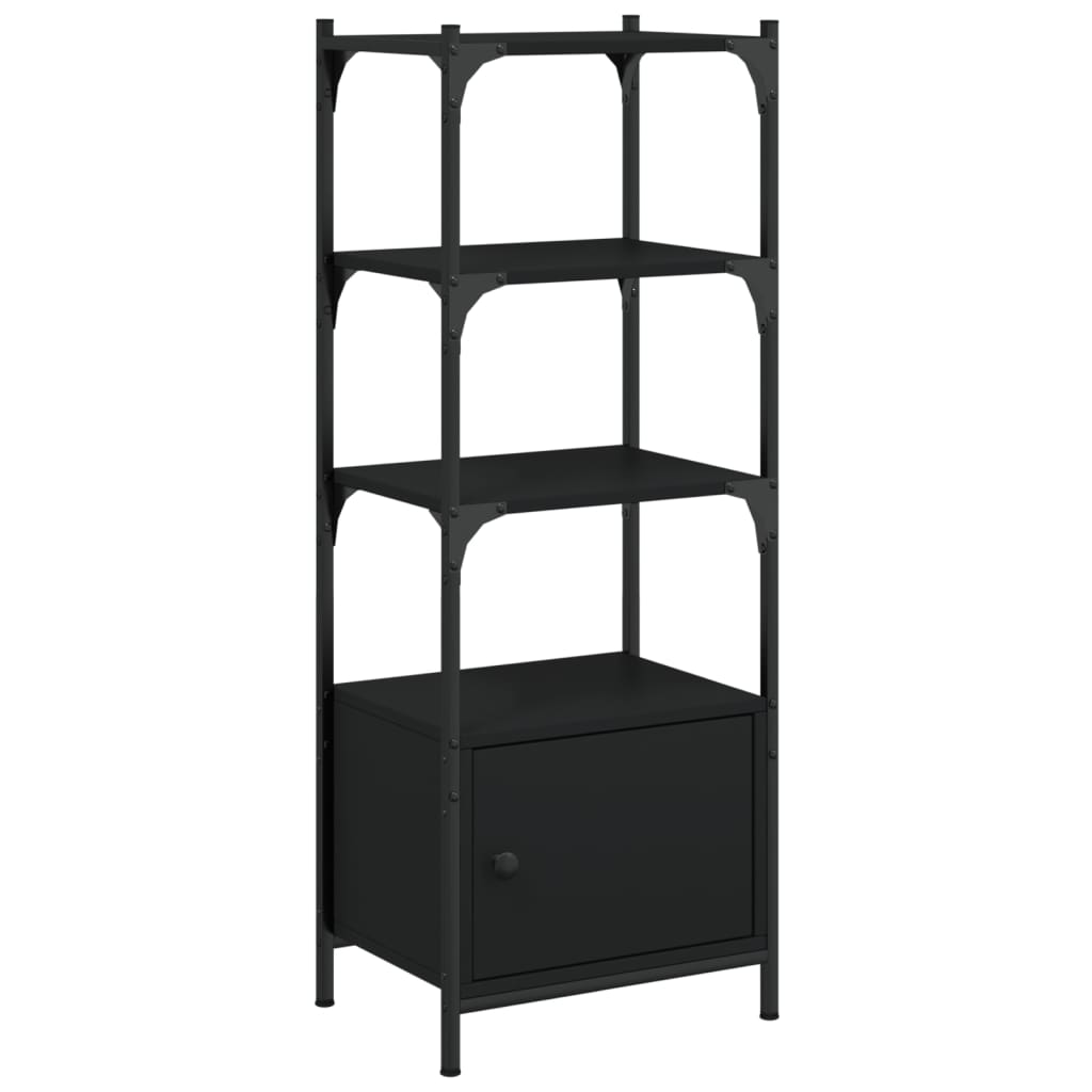 Bookcase 3 Compartments Black 41x30x109.5 cm Wood Material