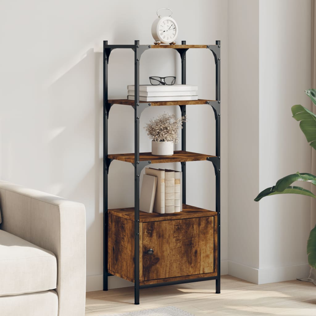 Bookcase 3 shelves smoked oak 41x30x109,5 cm wood material