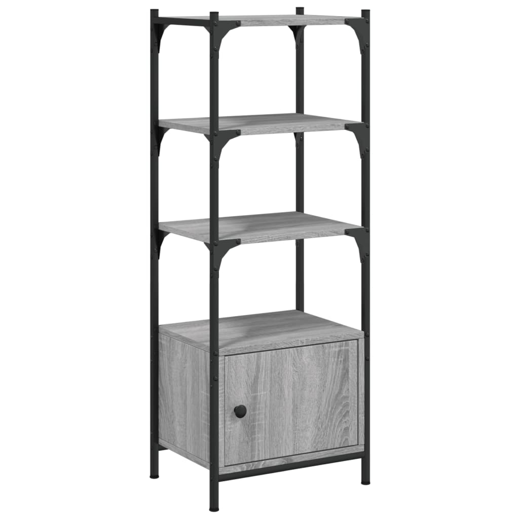 Bookcase 3 Shelves Grey Sonoma 41x30x109,5 cm Wood Material