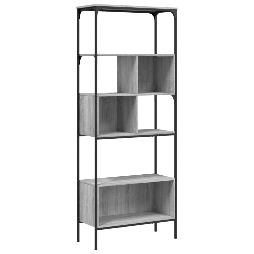 Bookcase 5 Shelves Grey Sonoma 76x33x188.5 cm Wood Material