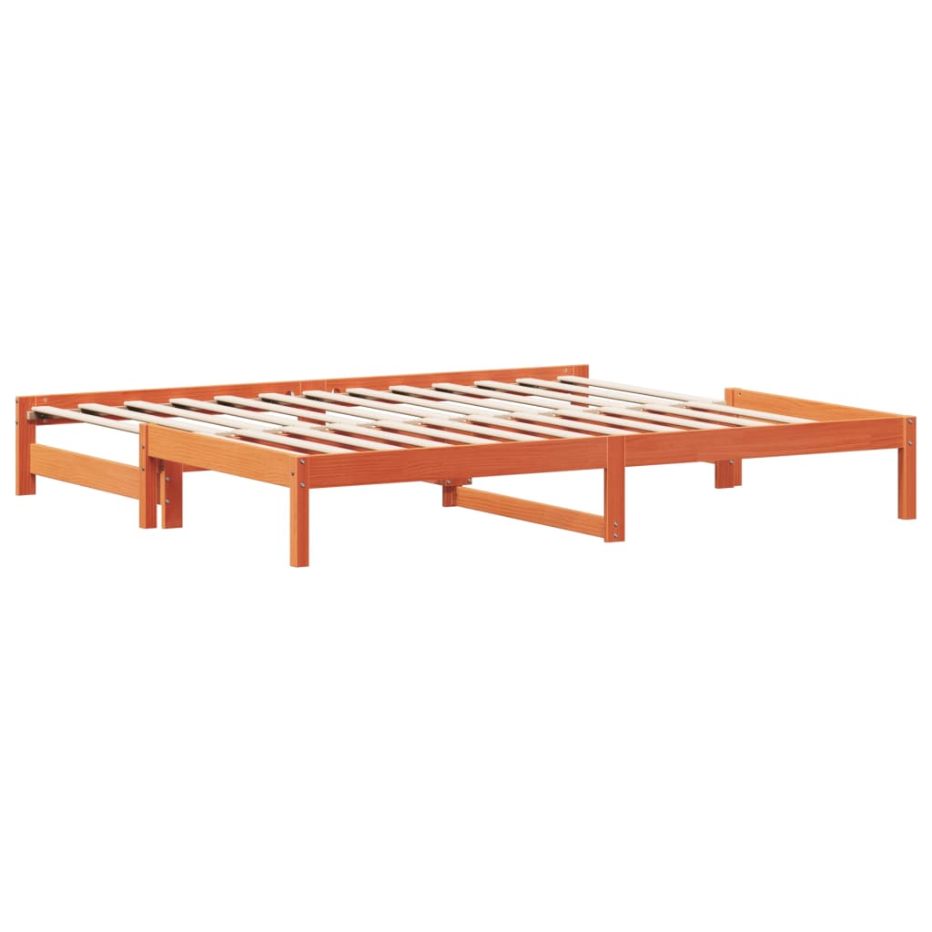 Daybed Extendable Wax Brown 80x200 cm Solid Pine Wood