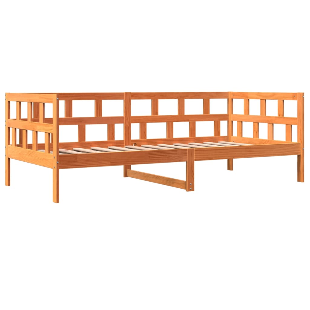 Daybed without mattress wax brown 90x200 cm solid pine wood