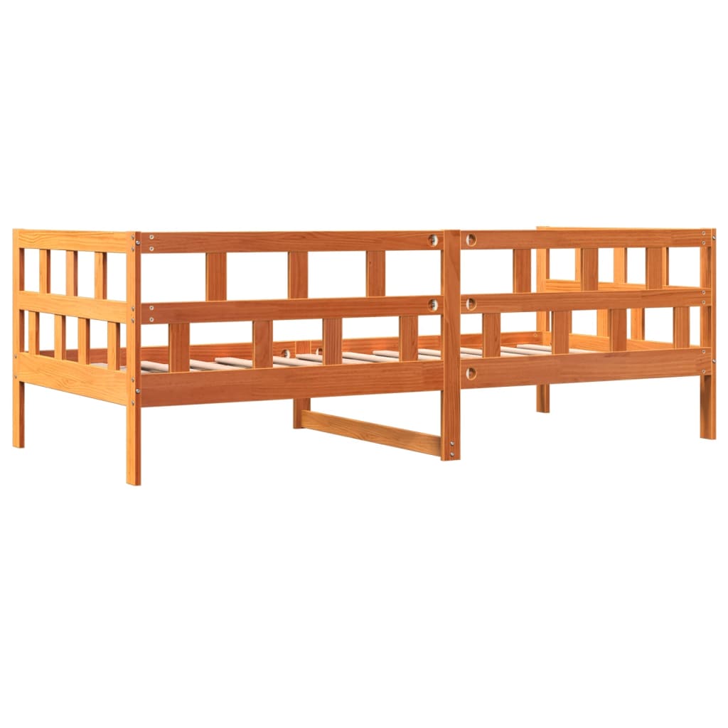 Daybed without mattress wax brown 90x200 cm solid pine wood