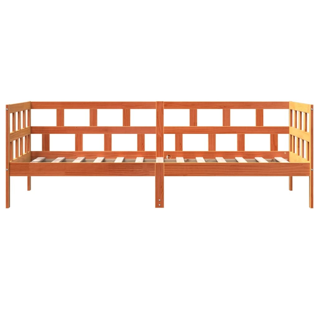 Daybed without mattress wax brown 90x190 cm solid pine wood