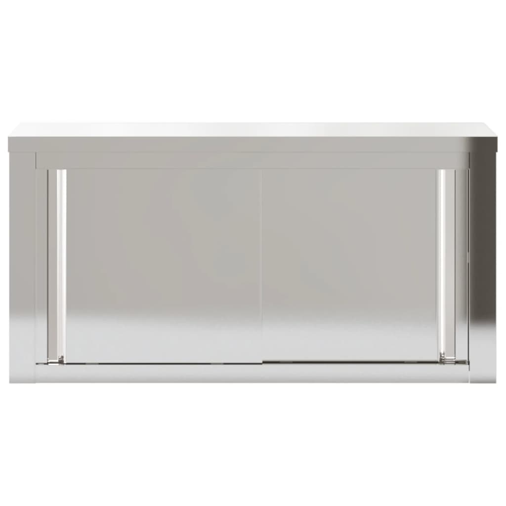 Kitchen wall cabinet with sliding doors stainless steel