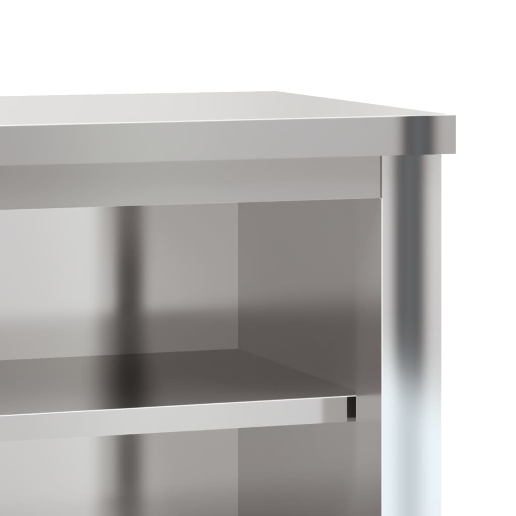 Kitchen wall cabinet with shelves stainless steel