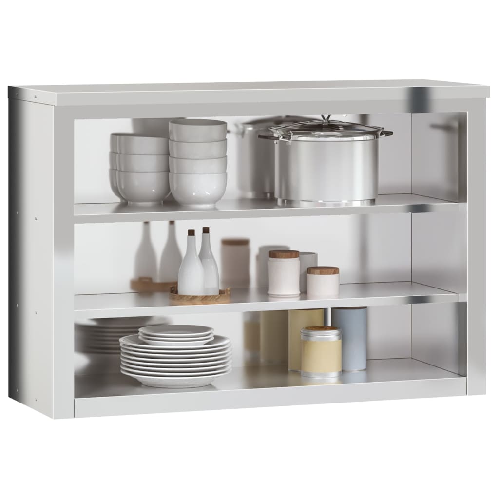 Kitchen wall cabinet with shelves stainless steel