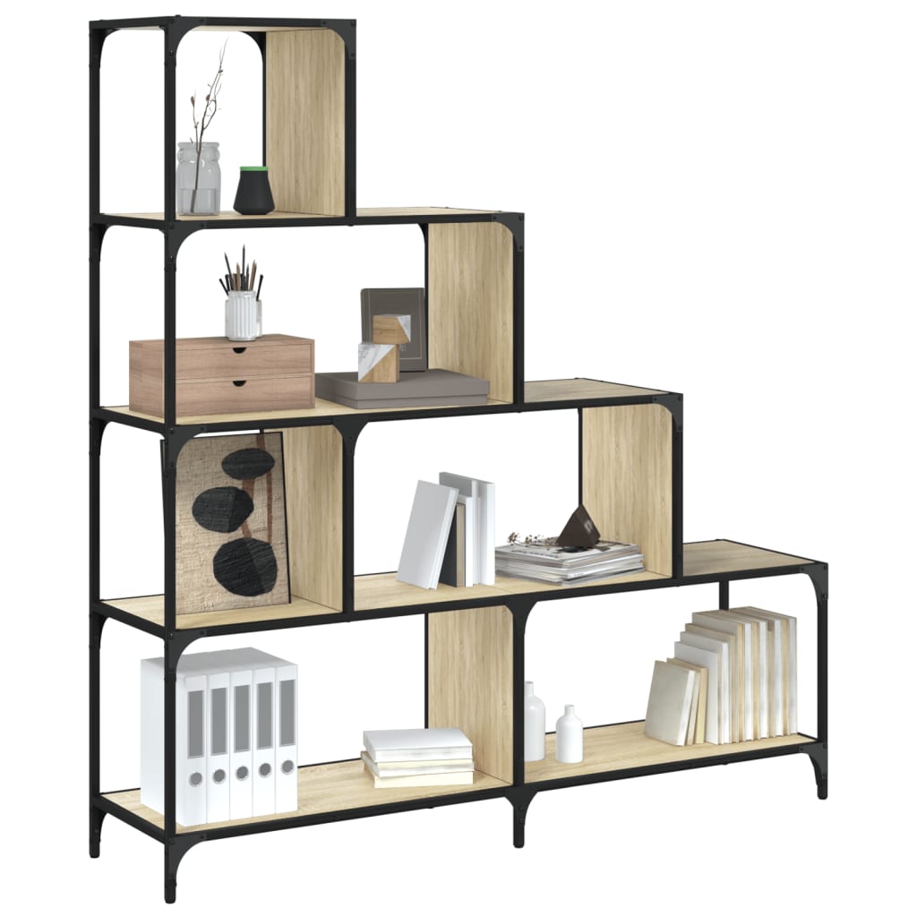 Bookcase 4 levels Sonoma oak 139x33.5x149 cm wood material