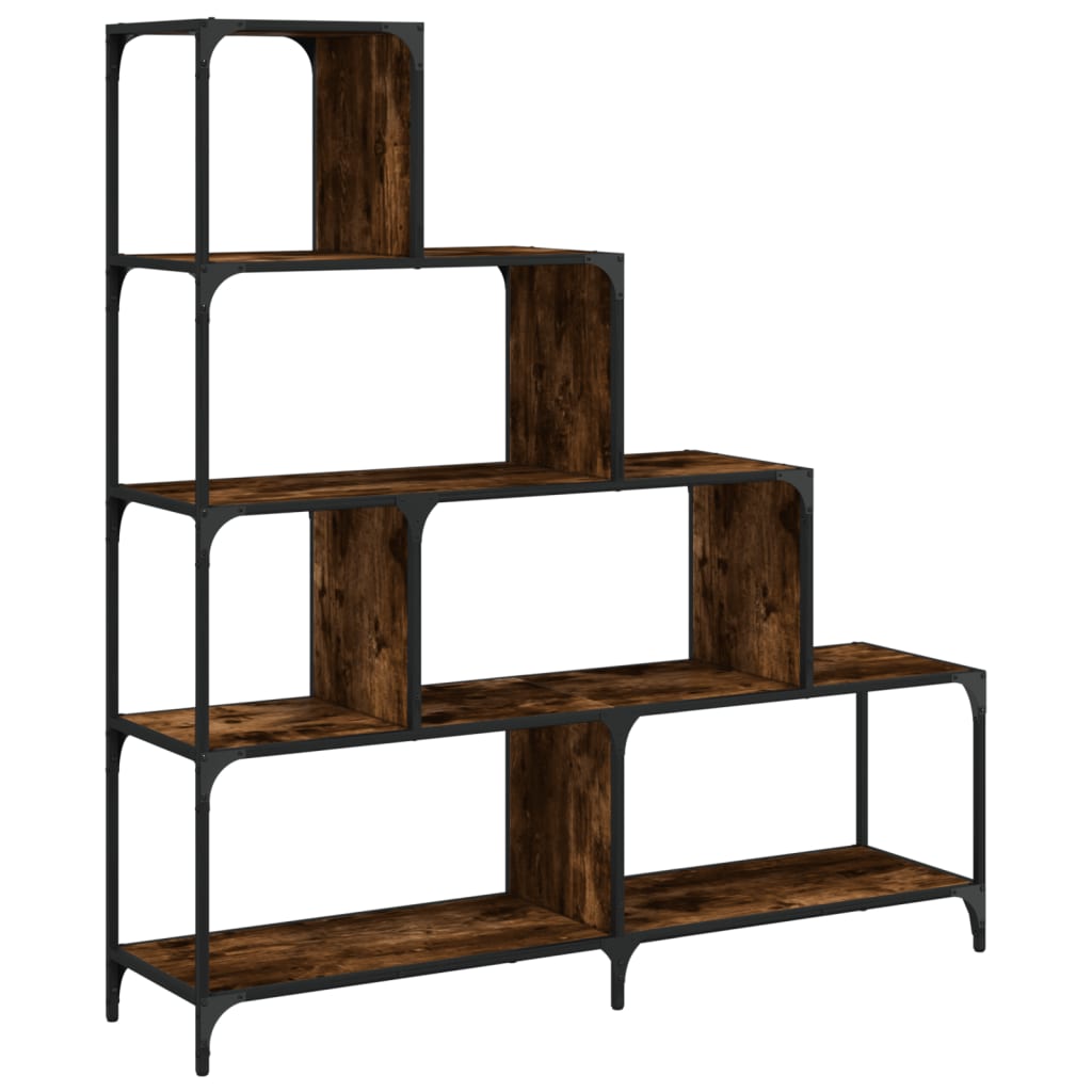 Bookcase 4 levels smoked oak 139x33.5x149 cm wood material