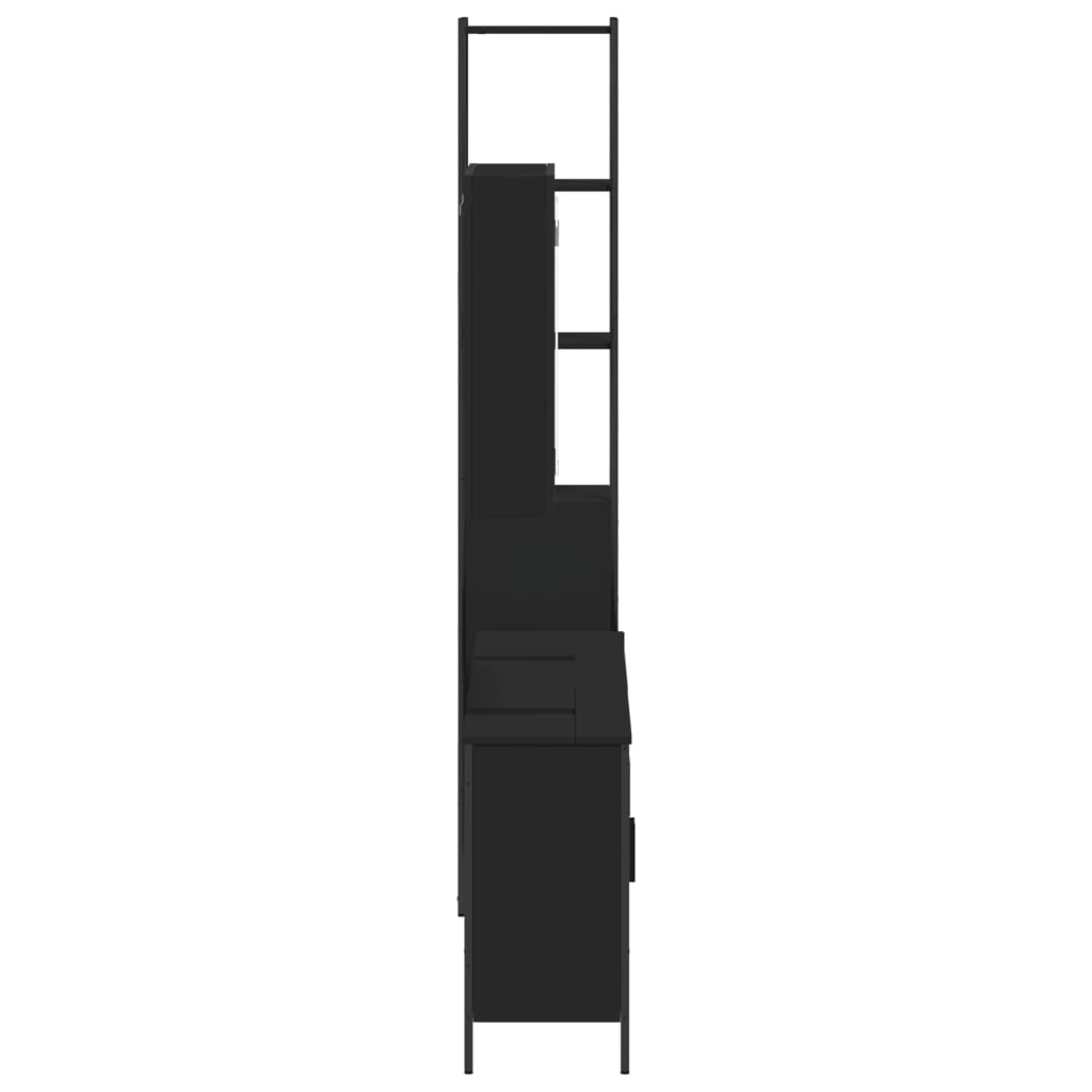 4-tlg. Badmöbel-Set Schwarz Holzwerkstoff