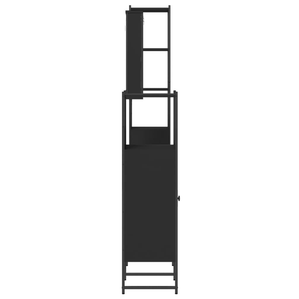 4-tlg. Badmöbel-Set Schwarz Holzwerkstoff