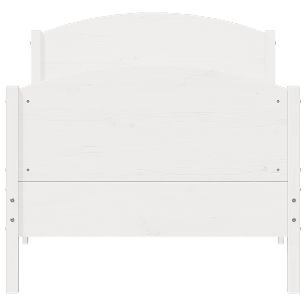 Solid wood bed without mattress white 100x200 cm pinewood