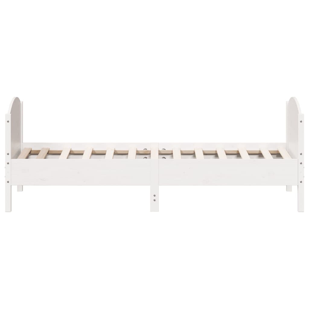 Solid wood bed without mattress white 100x200 cm pinewood