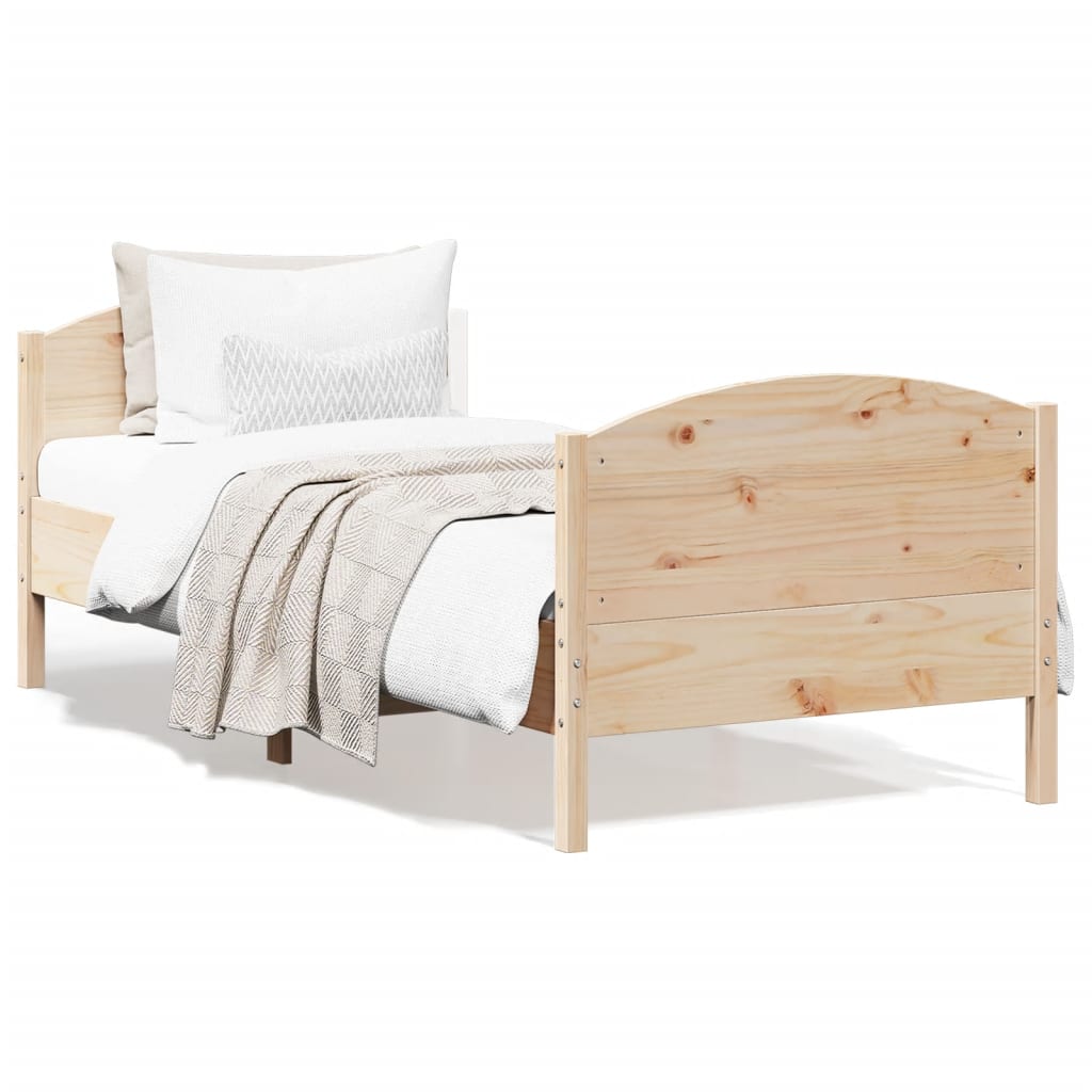 Solid wood bed without mattress 90x200 pinewood