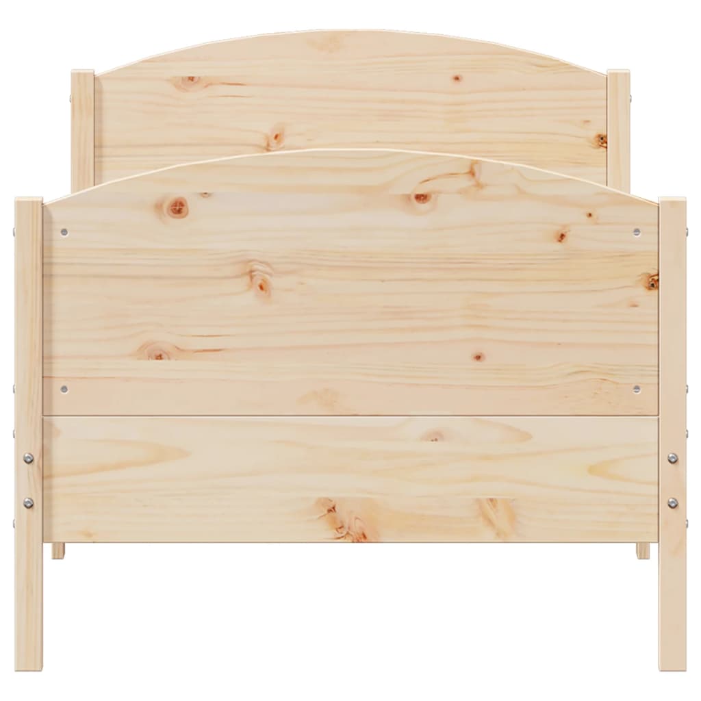 Solid wood bed without mattress 90x200 pinewood