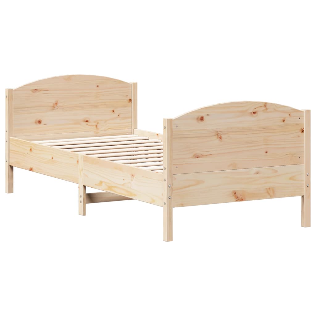 Solid wood bed without mattress 90x200 pinewood