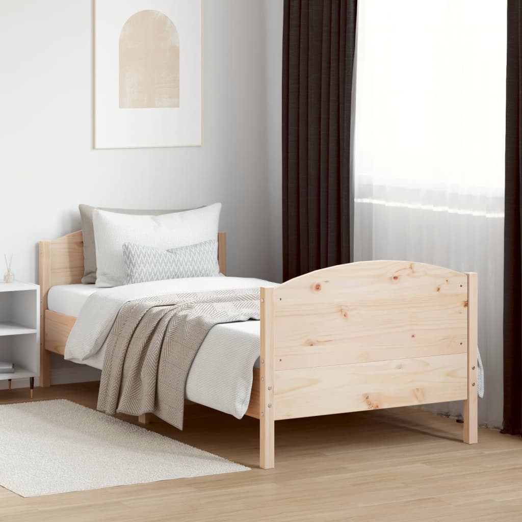 Solid wood bed without mattress 90x200 pinewood