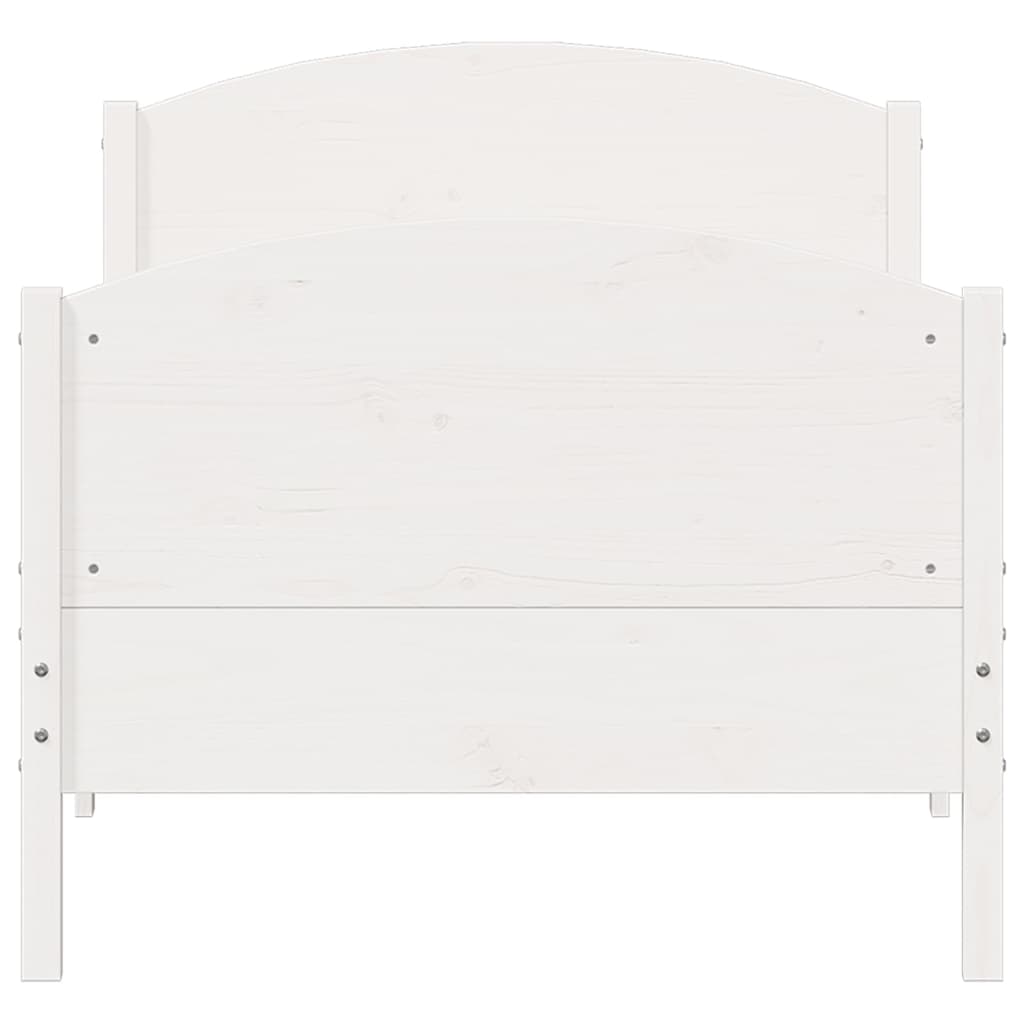 Solid wood bed without mattress white 90x200 cm pinewood