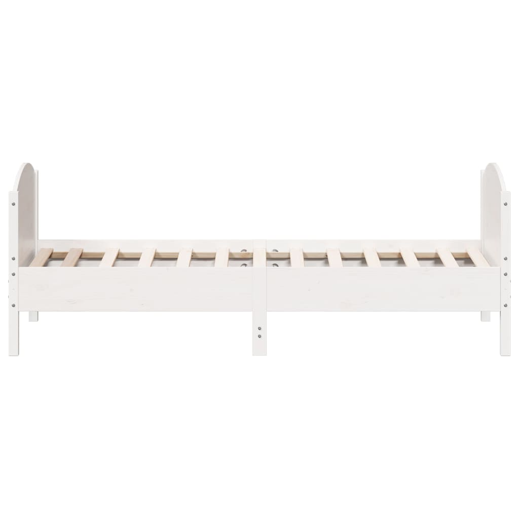 Solid wood bed without mattress white 90x200 cm pinewood