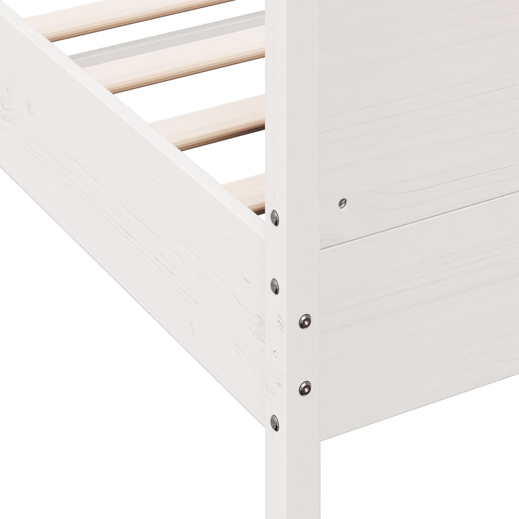 Solid wood bed without mattress white 90x200 cm pinewood