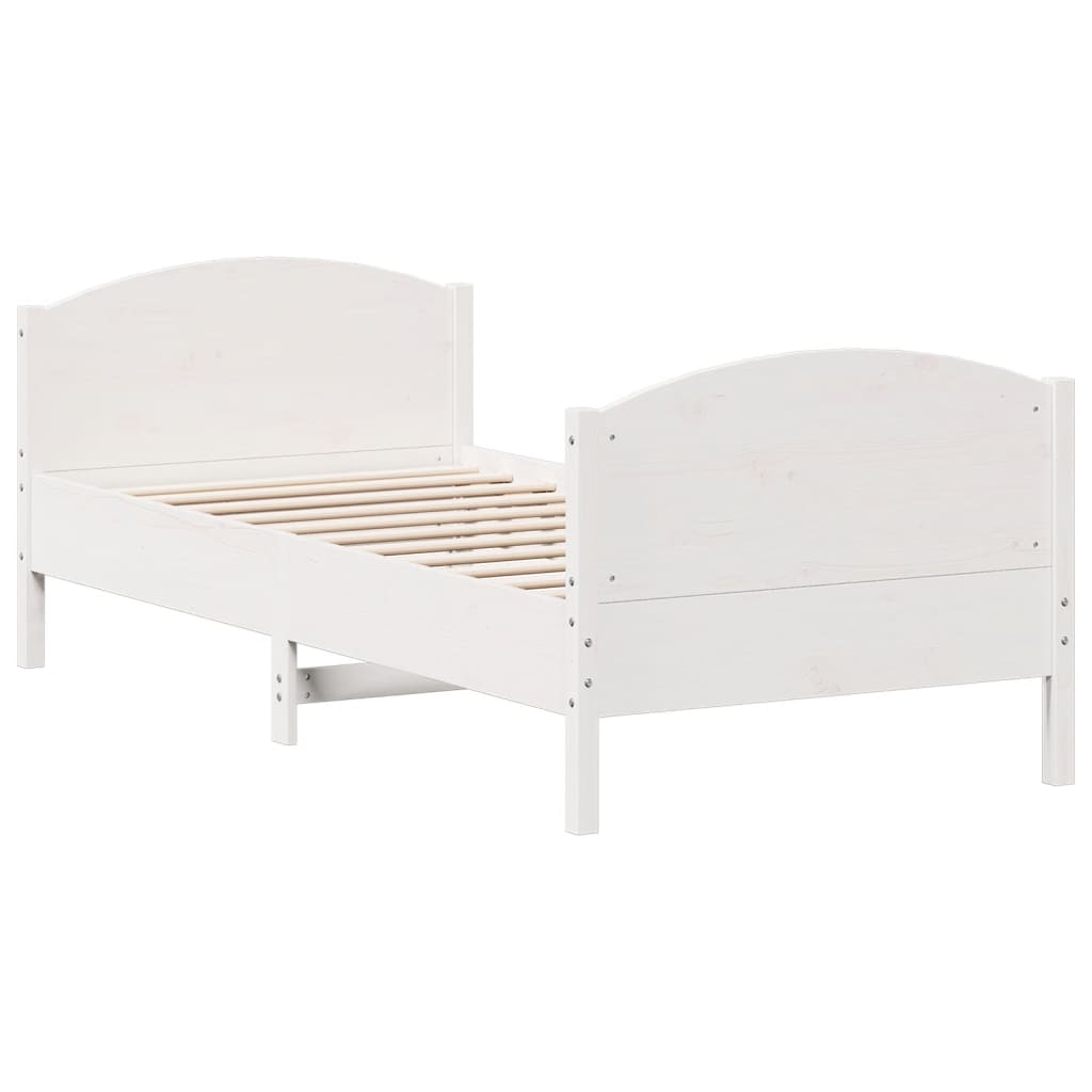 Solid wood bed without mattress white 90x190 cm pinewood