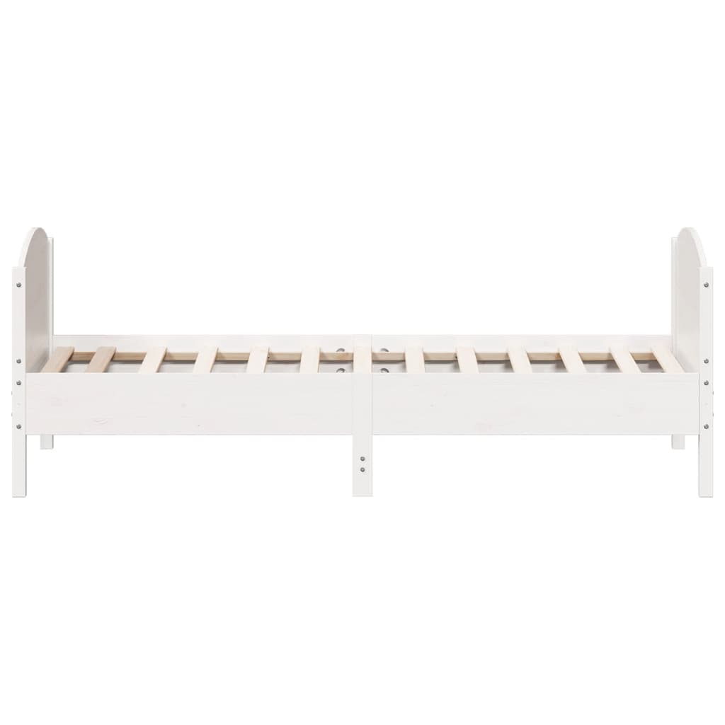 Solid wood bed without mattress white 75x190 cm pinewood