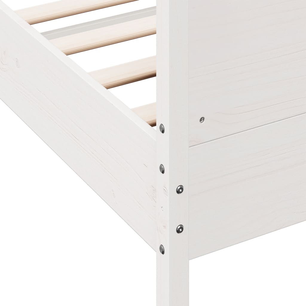 Solid wood bed without mattress white 75x190 cm pinewood