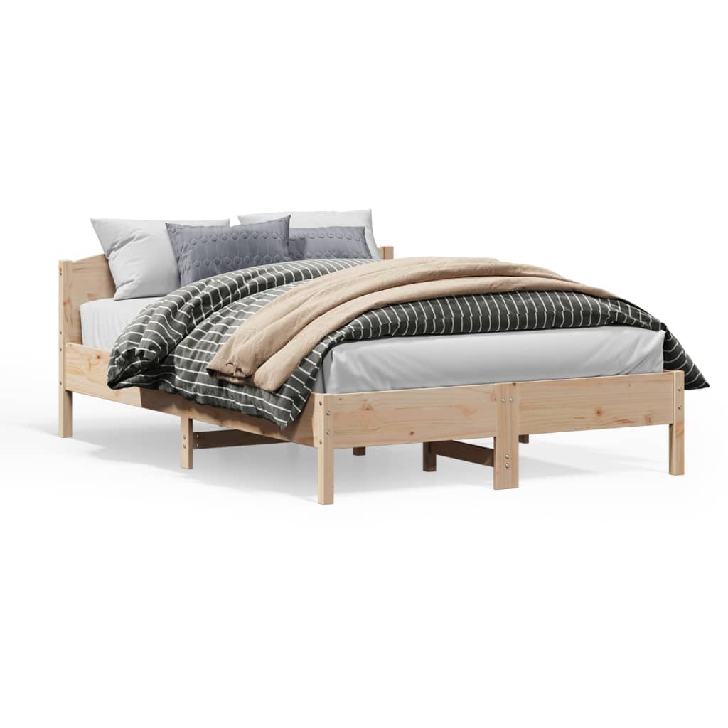 Solid wood bed without mattress 140x200 cm pinewood