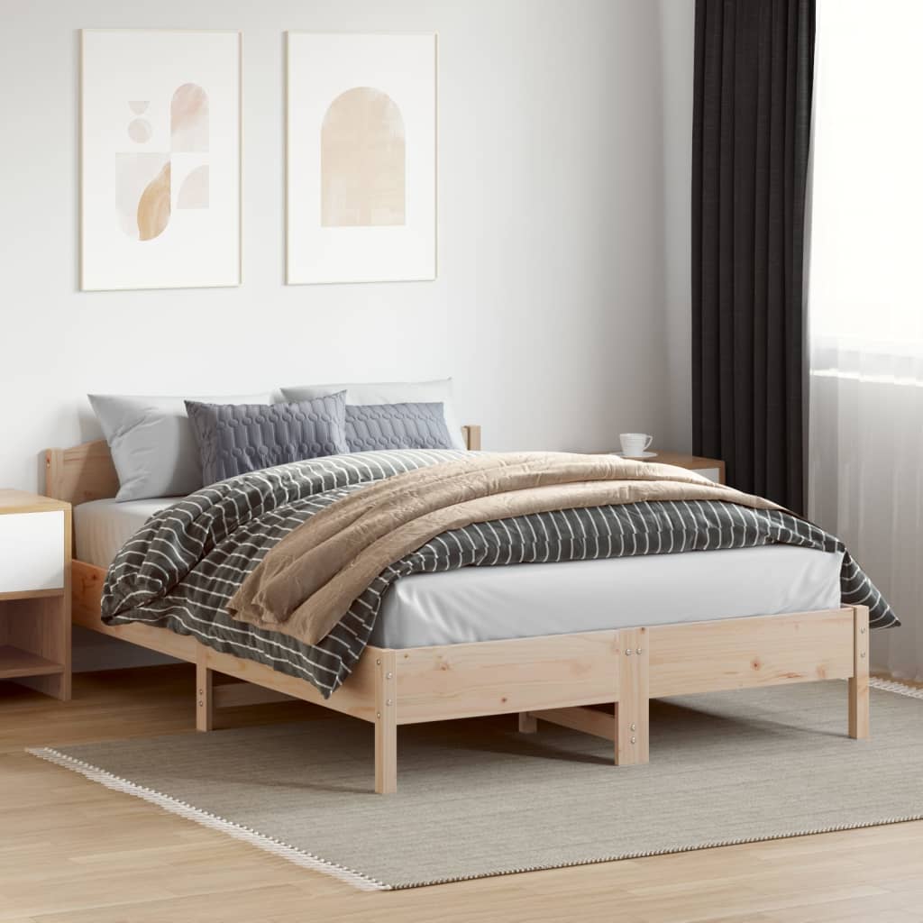 Solid wood bed without mattress 120x200 cm pinewood