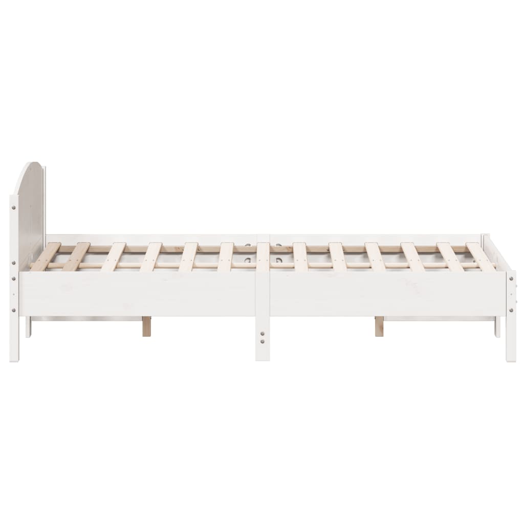 Solid wood bed without mattress white 120x200 cm pinewood