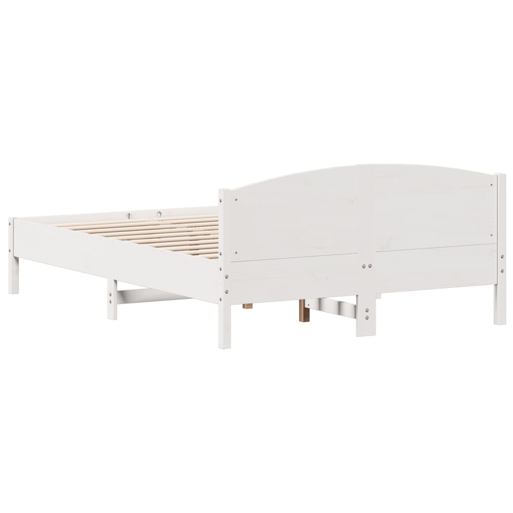 Solid wood bed without mattress white 120x200 cm pinewood