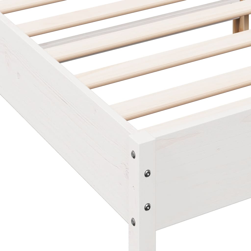 Solid wood bed without mattress white 120x200 cm pinewood