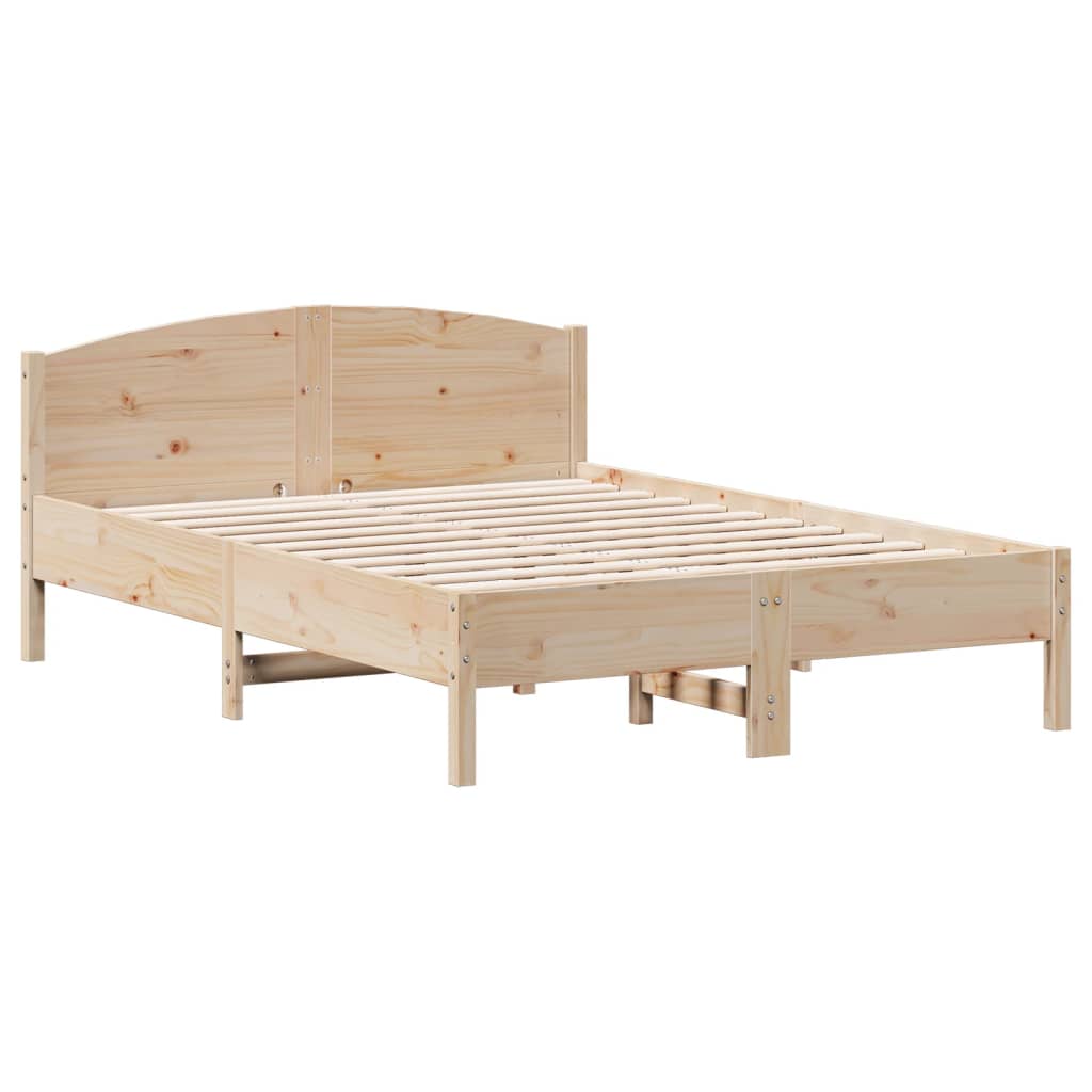 Solid wood bed without mattress 140x190 cm pinewood