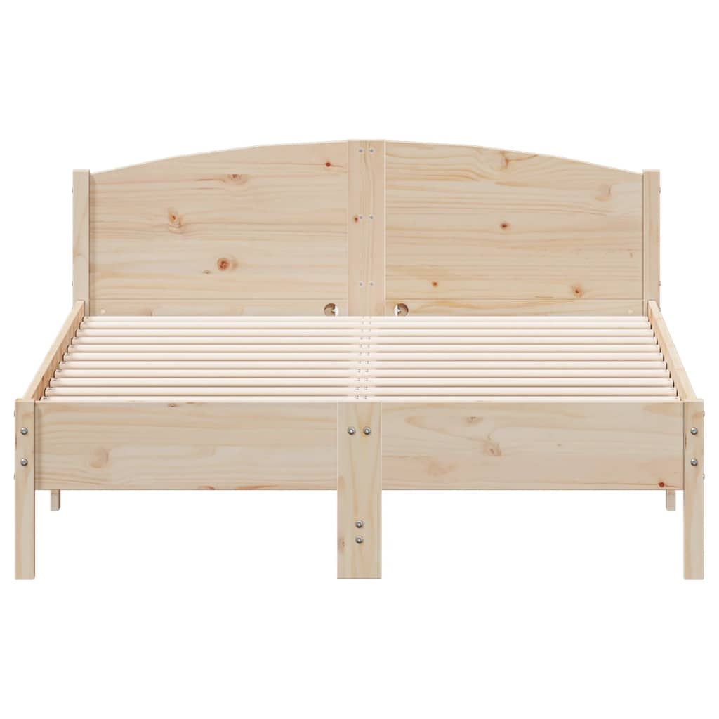 Solid wood bed without mattress 140x190 cm pinewood