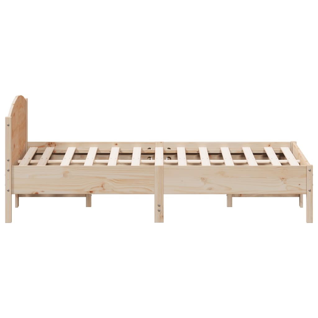 Solid wood bed without mattress 140x190 cm pinewood