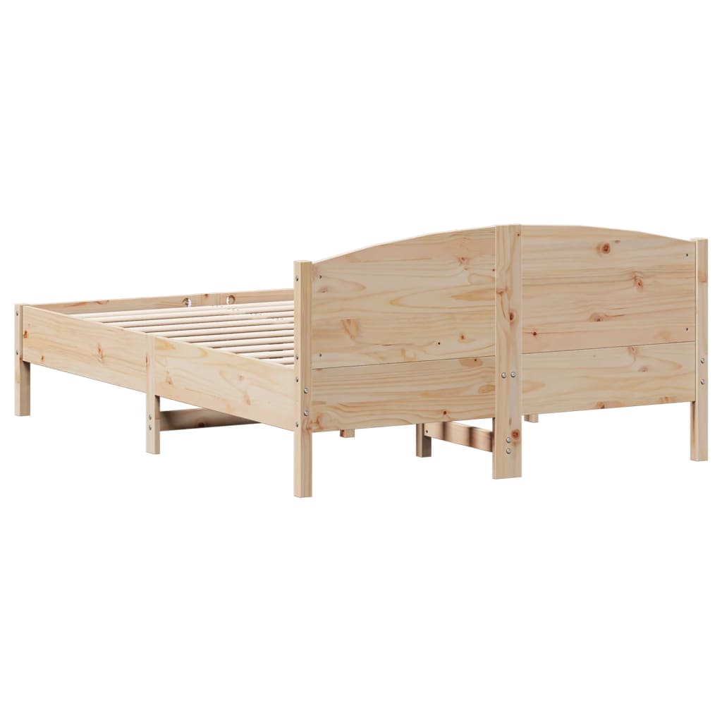 Solid wood bed without mattress 140x190 cm pinewood