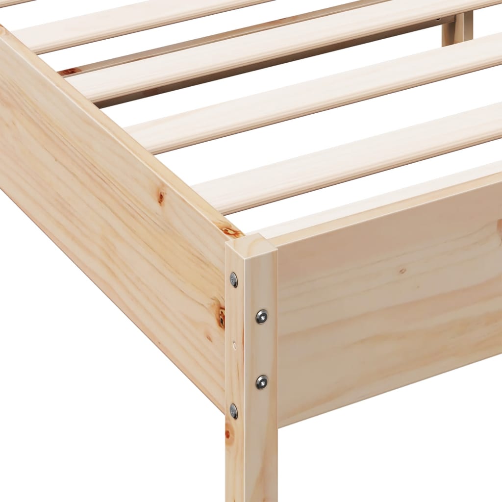 Solid wood bed without mattress 140x190 cm pinewood