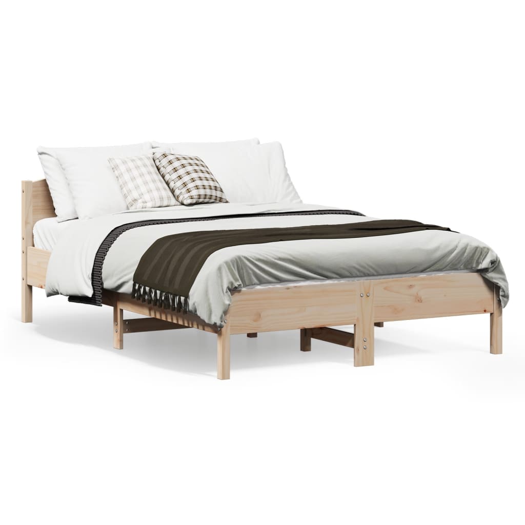 Solid wood bed without mattress 140x190 cm pinewood