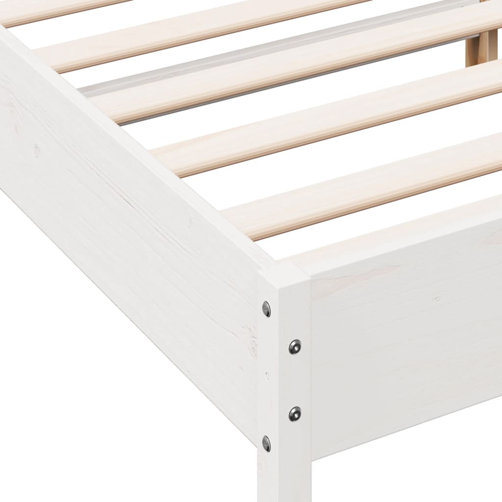 Solid wood bed without mattress white 140x190 cm pinewood