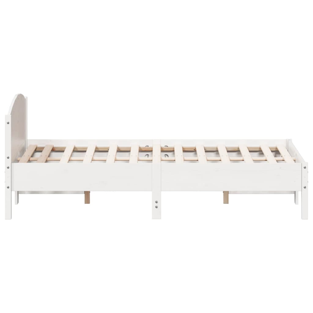 Solid wood bed without mattress white 135x190 cm pinewood