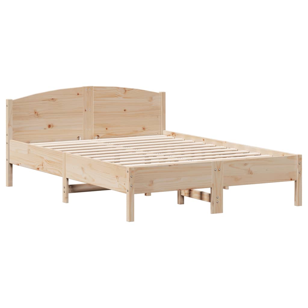 Solid wood bed without mattress 120x190 cm pinewood