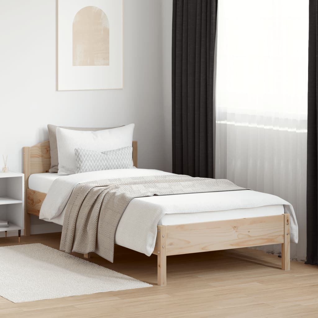 Solid wood bed without mattress 90x200 pinewood